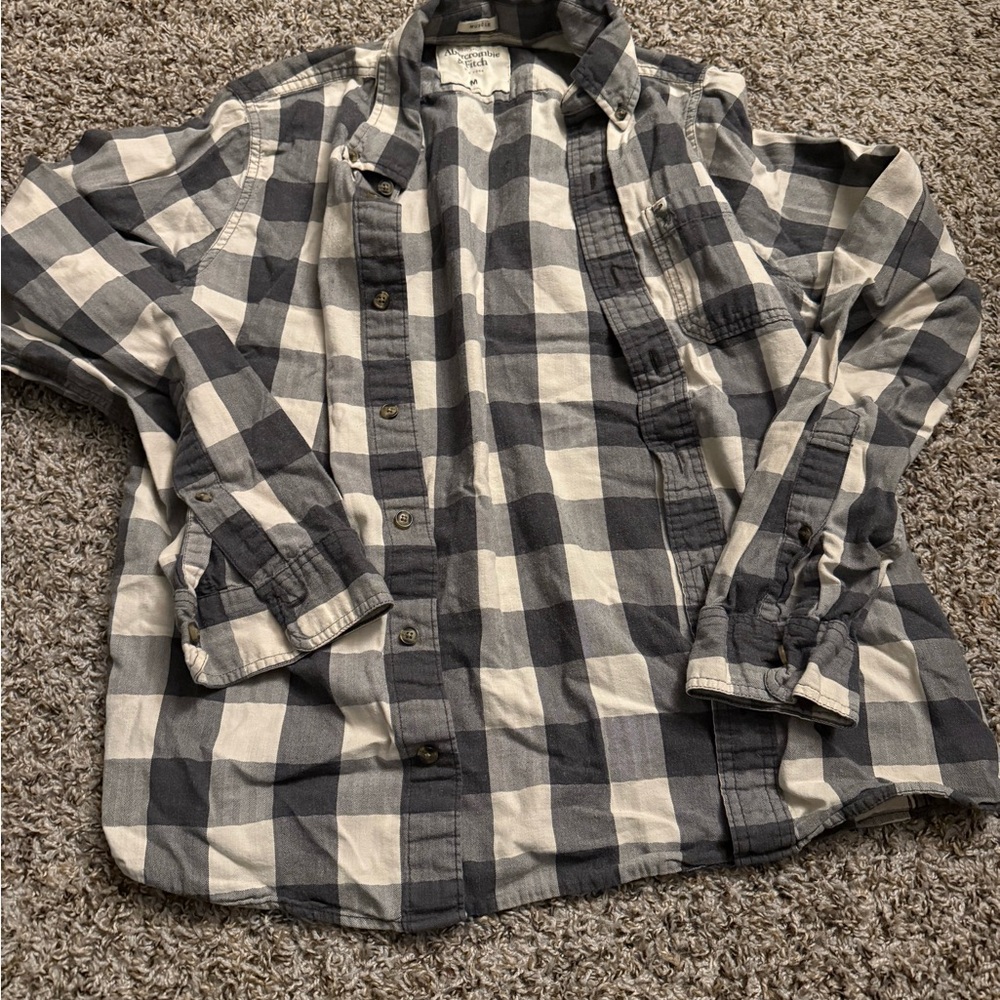 Plaid Button-Up Shirt with Express black plain T-Shirt